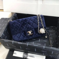 Good Quality Chanel Original Small velvet flap bag AS1792 royal