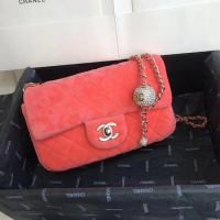 Best Price Chanel Original Small velvet flap bag AS1792 Watermelon red