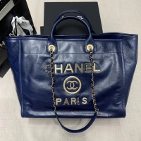 Classic Chanel cowhide Tote Shopping Bag A66942 blue