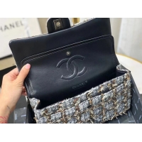 Best Product Chanel Original flap bag Twill soft A01112 grey