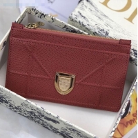 Cheap Classic Dior Diorama Calfskin Coin Purse Wallet CD2001 Burgundy 2019 