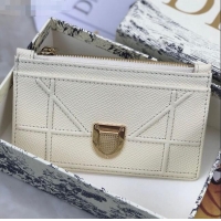 Buy Cheap Dior Diorama Calfskin Coin Purse Wallet CD2001 White 2019