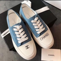 Buy Cheap Chanel Canvas Asymmetric Sneakers C72216 Blue 2020