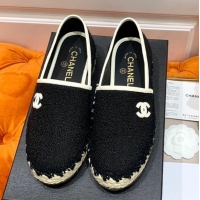 Unique Style Chanel Vintage CC Tweed Espadrilles C72501 Black 2020