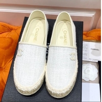 Good Taste Chanel Vintage CC Tweed Espadrilles C72501 White 2020