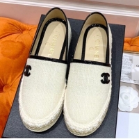 Low Cost Chanel Vintage CC Tweed Espadrilles C72501 Light Beige 2020