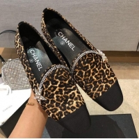 Grade Quality Chanel Leopard Print Flat Loafers With Crystal Star G35833 2020