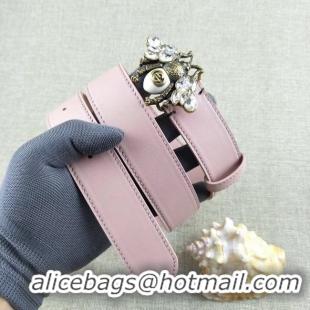 Discounts Gucci leather belt with bee 499638 pink