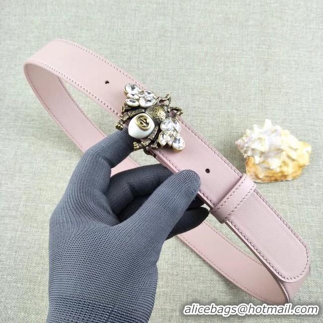 Discounts Gucci leather belt with bee 499638 pink