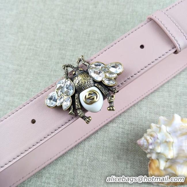 Discounts Gucci leather belt with bee 499638 pink