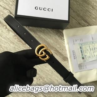 Best Price Gucci Leather belt with Double G buckle 409417 black