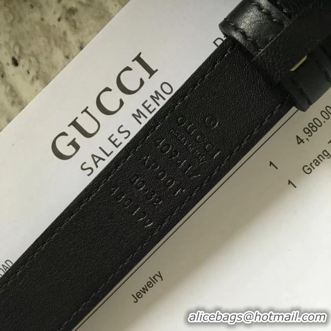 Best Price Gucci Leather belt with Double G buckle 409417 black