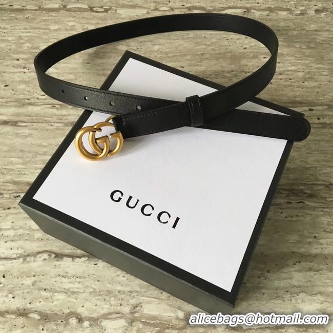 Best Price Gucci Leather belt with Double G buckle 409417 black