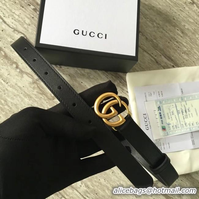 Best Price Gucci Leather belt with Double G buckle 409417 black