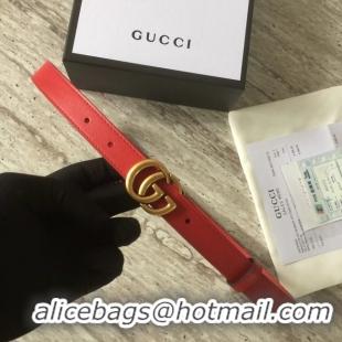 Good Quality Gucci Leather belt with Double G buckle 409417 red