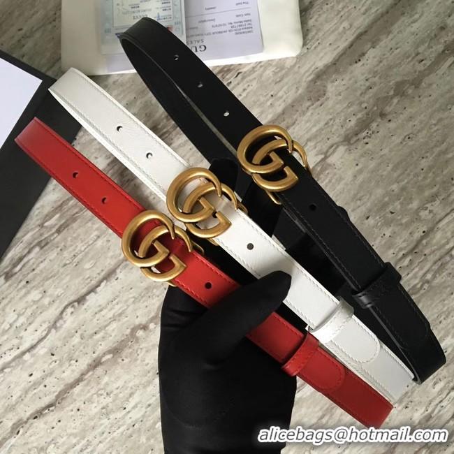 Good Quality Gucci Leather belt with Double G buckle 409417 red