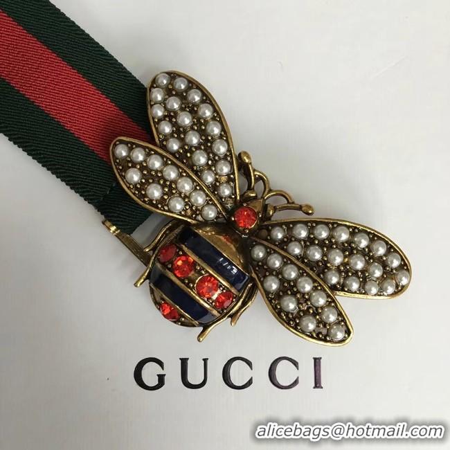 Best Product Gucci Sylvie Web belt with bee 453277 red&green