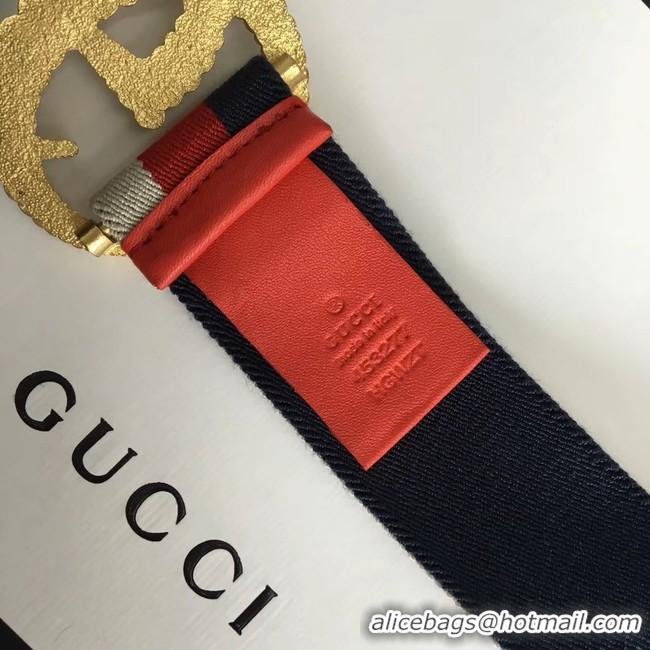 Purchase Gucci Web elastic belt with torchon Double G buckle 524101 red&white&blue