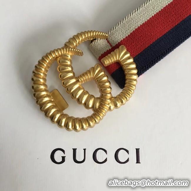 Purchase Gucci Web elastic belt with torchon Double G buckle 524101 red&white&blue