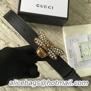 New Style Gucci Queen Margaret leather belt 499637 black