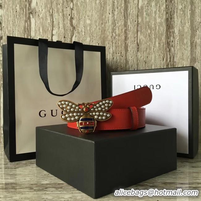 New Style Gucci Queen Margaret leather belt 499637 red