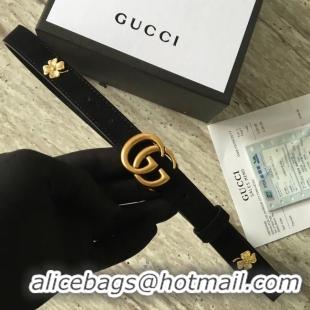 Best Luxury Gucci Leather belt with Double G buckle G55333 black