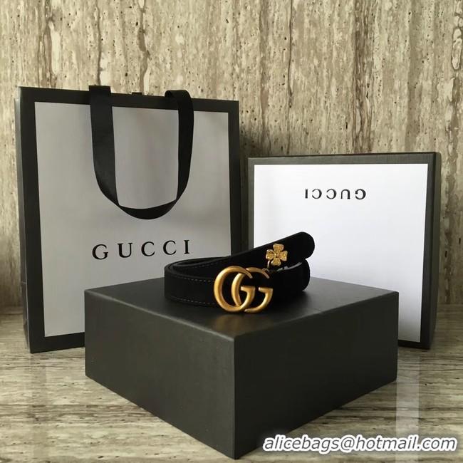 Best Luxury Gucci Leather belt with Double G buckle G55333 black