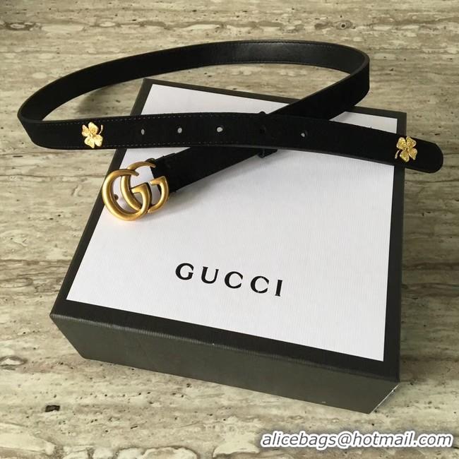 Best Luxury Gucci Leather belt with Double G buckle G55333 black