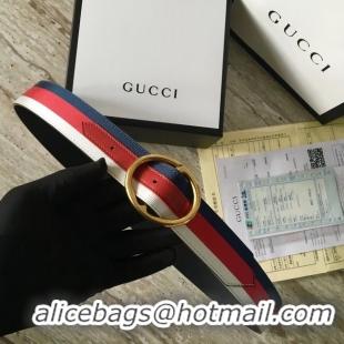 Affordable Price Gucci Web belt G25511 Red & white & blue