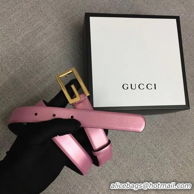 Trendy Design Gucci Leather belt with G buckle 523305 pink