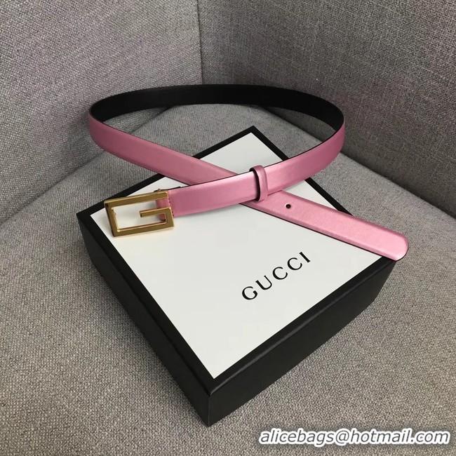 Trendy Design Gucci Leather belt with G buckle 523305 pink