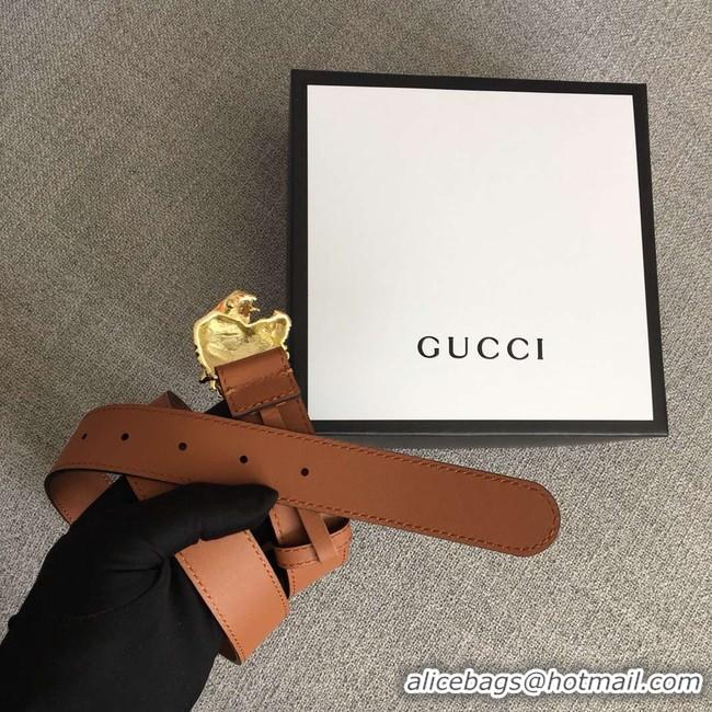 Most Popular Gucci Leather belt with tiger head 543152 brown