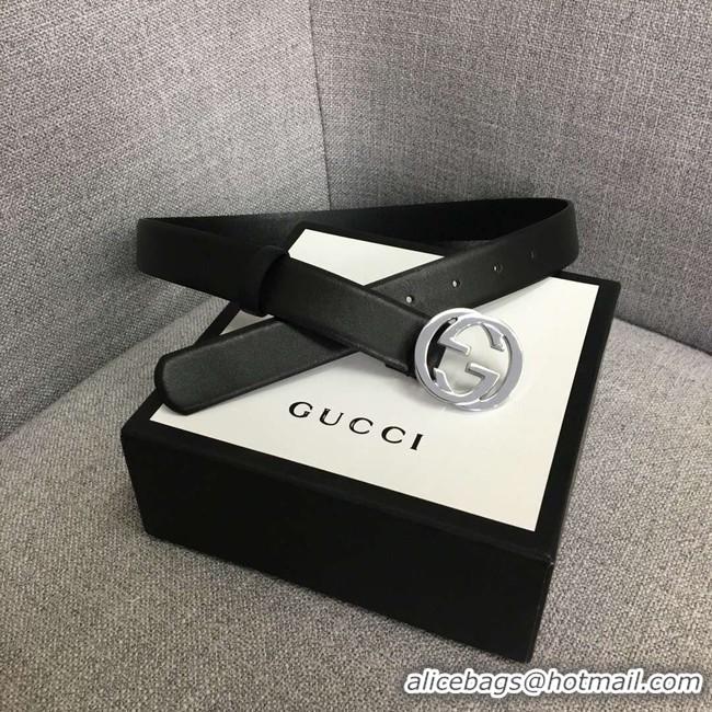 Good Product Gucci Leather belt with Double G buckle 406831 black