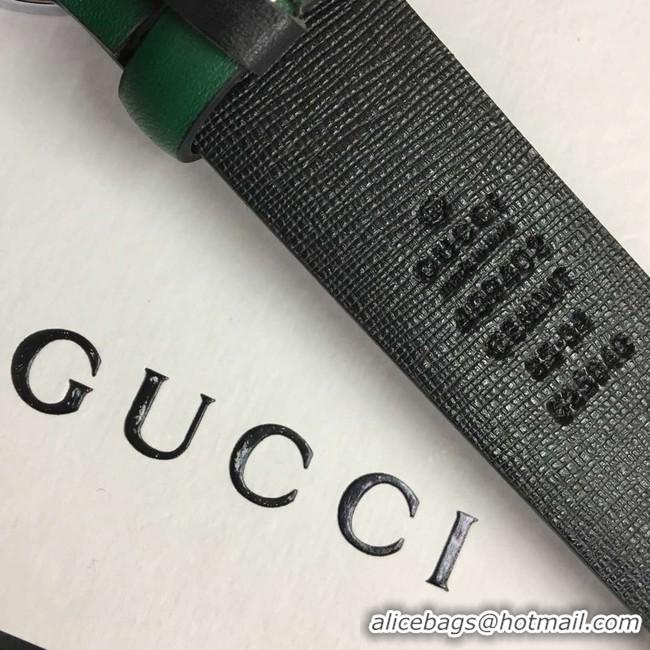 New Design Gucci Leather belt with Double G buckle 406831 green