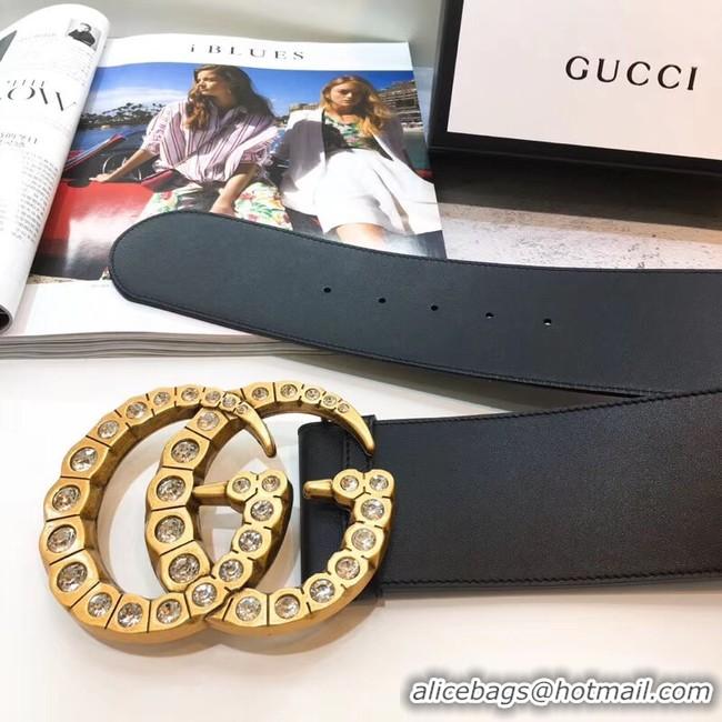 Best Price Gucci Wide leather with crystal Double G buckle 550110 black