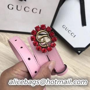 Discount Gucci 2CM Leather Belt 414521 Pink