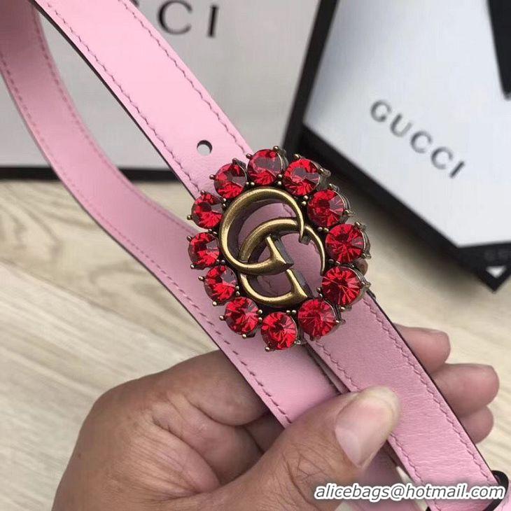 Discount Gucci 2CM Leather Belt 414521 Pink