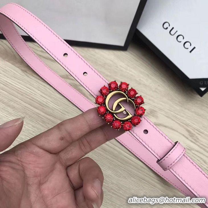 Discount Gucci 2CM Leather Belt 414521 Pink