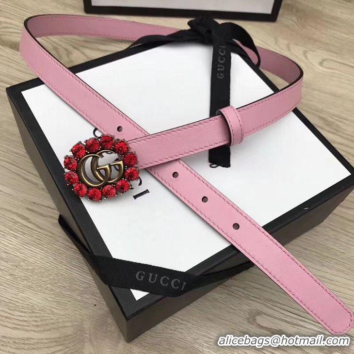 Discount Gucci 2CM Leather Belt 414521 Pink