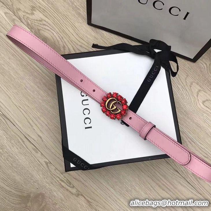 Discount Gucci 2CM Leather Belt 414521 Pink