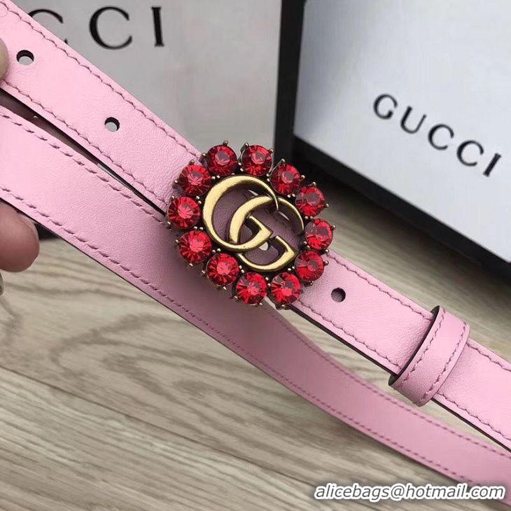 Discount Gucci 2CM Leather Belt 414521 Pink