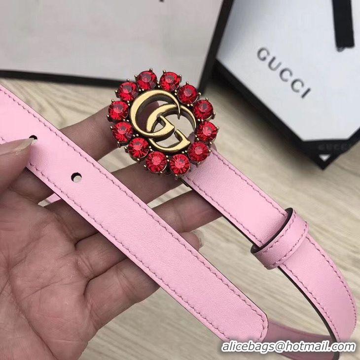 Discount Gucci 2CM Leather Belt 414521 Pink