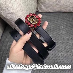 Top Grade Gucci 2CM Leather Belt 414521 Black