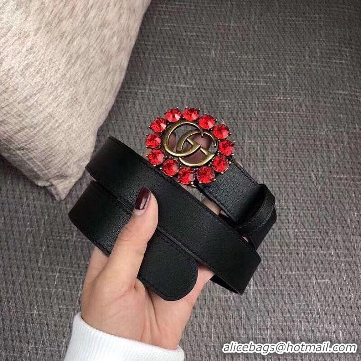 Top Grade Gucci 2CM Leather Belt 414521 Black