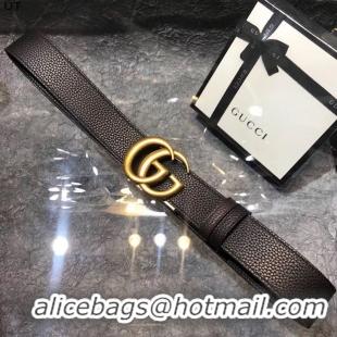 Most Popular Gucci Original Litchi Leather 4CM Wide Available on both sides Belt 68884C Black & Brown