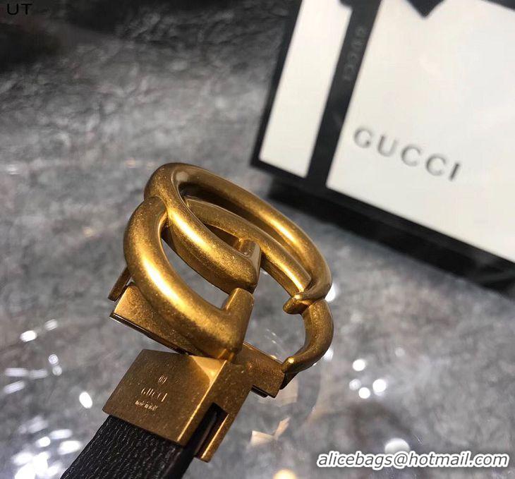 Most Popular Gucci Original Litchi Leather 4CM Wide Available on both sides Belt 68884C Black & Brown