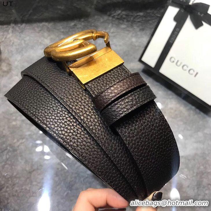 Most Popular Gucci Original Litchi Leather 4CM Wide Available on both sides Belt 68884C Black & Brown