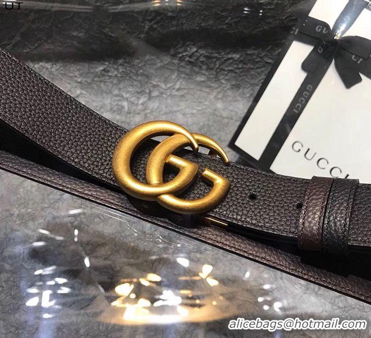 Most Popular Gucci Original Litchi Leather 4CM Wide Available on both sides Belt 68884C Black & Brown