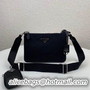 Best Design Prada Saffiano Leather Mini Shoulder Bag 1BH171 Black