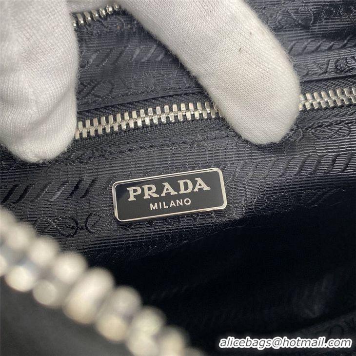 Latest Style Prada Original Calfskin Leather With Chip Version Hobo Bag 1BC132 Black